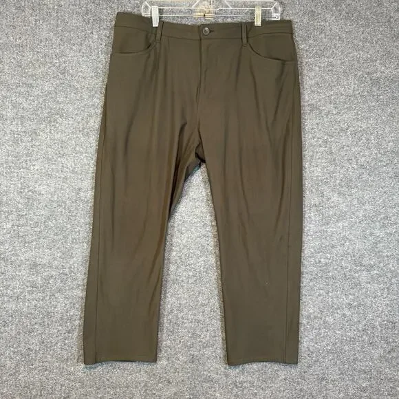 Vuori Pants Mens 36x27 Green Chinos Performance Stretch Aim The Rise The Shine - Picture 2 of 13